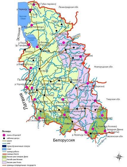 Карта плюсского района псковской области подробная